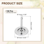 uxcell 150Pcs Upholstery Tacks, 11mmx15mm Flat Head Thumb Tack Decorative - Image 2