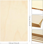 50 Pack Unfinished Wood Pieces, 4 x 6 Inch Thin Plywood Wood Squares - Image 2