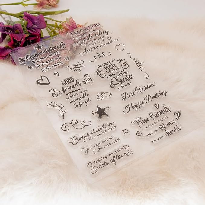 Congratulations Blessing Words Clear Stamps Silicone Stamp Cards - Image 5