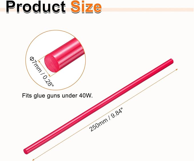 HARFINGTON 10pcs Hot Glue Sticks 0.28" Dia x 9.84" Long EVA Mini Hot Melt - Image 2