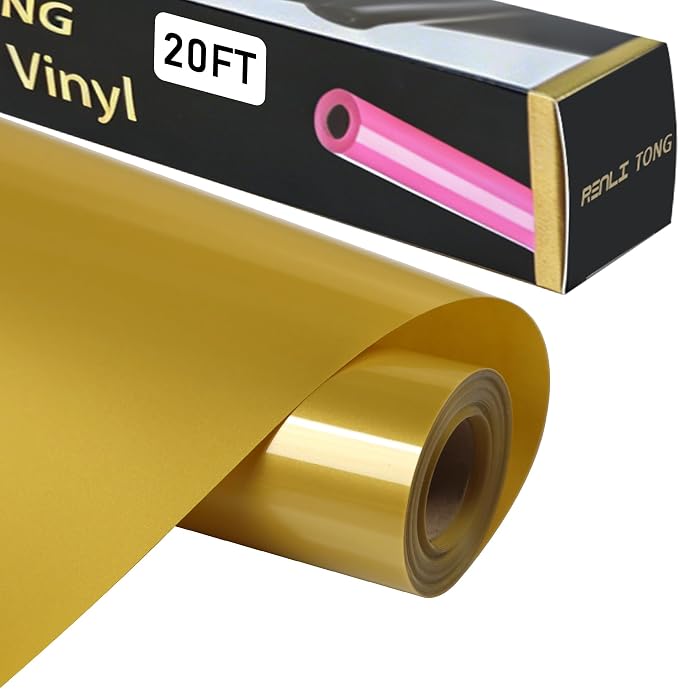 RENLITONG Dark Yellow Iron on Vinyl 12Inch by 20ft Roll Heat Transfer Vinyl by RENLITONG