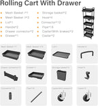 5 Tier Rolling Utility Cart - Image 4