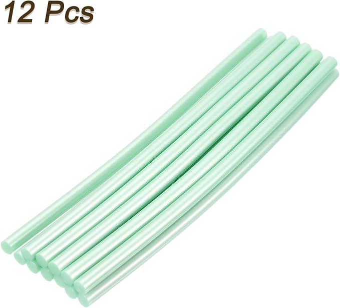 uxcell Mini Hot Glue Sticks for Glue Gun 7mm x 200mm Fresh Green 12pcs - Image 3