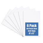 Plastic Sheet 8" x 12" x 0.04", Abs Plastic Sheets 6 Pack by KINLINK