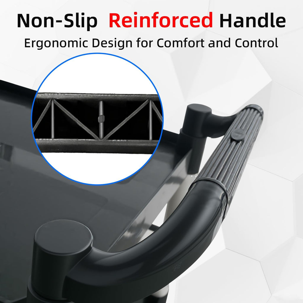 Plastic Utility Carts with Wheels, 3-Tier Rolling Service Cart, 300 lbs Heavy Duty Capacity with 4 inch Silent Casters(2 Lockable), for Home, Office, Restaurant, Warehouse.31.5"× 16" × 38"