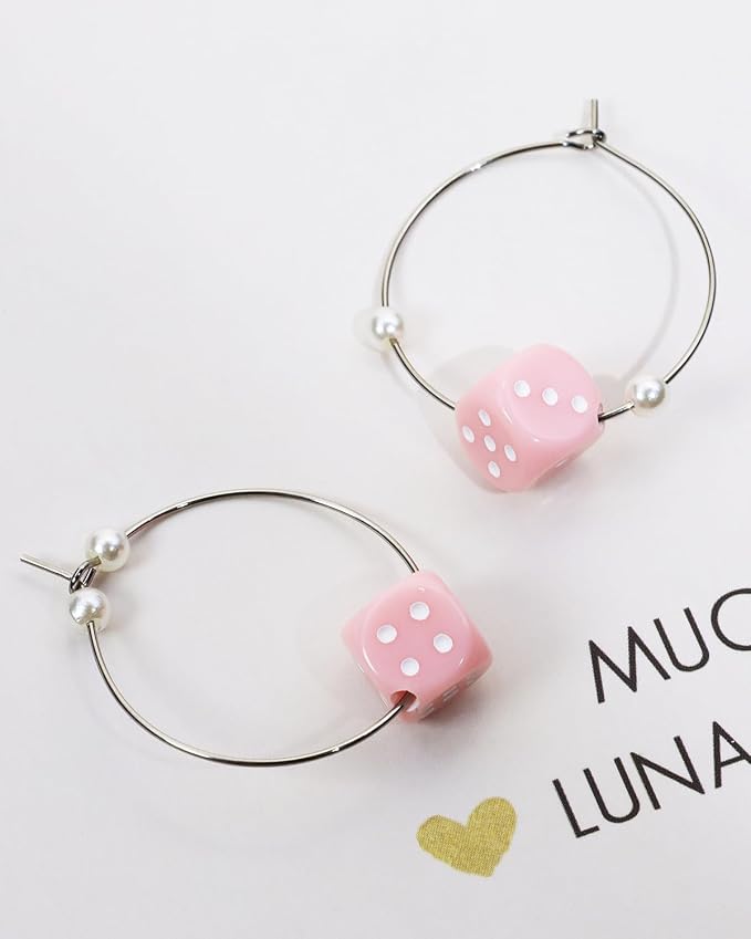 Tupalizy 10mm Acrylic Dice Beads Small 6 Sided Dice Charms - Image 5