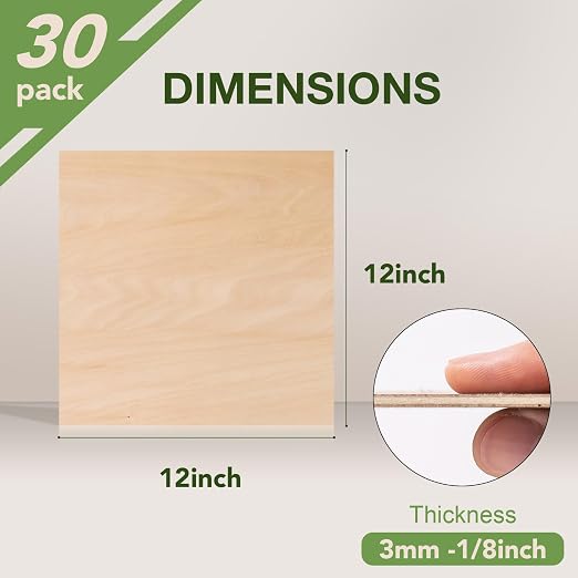 30 Pack Basswood Sheets, 3mm Plywood - Image 2