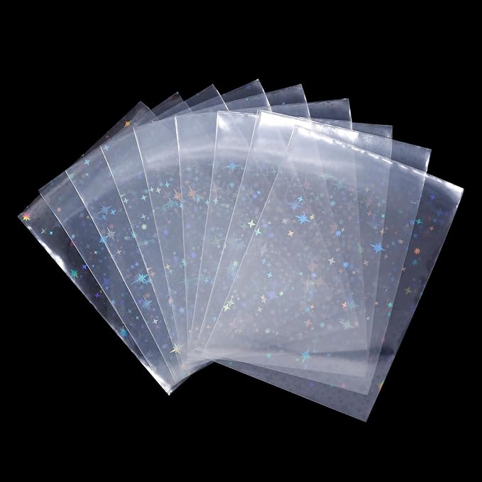Penitue 100pcs Photocard Sleeves, 9.1x6.5cm/3.58x2.56in Star-Shape Laser by Unknown