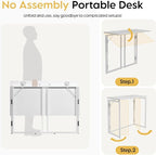 alawooder 31.5" Folding Desk: No Assembly, Wood Top - Image 7