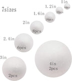 129 Pack Craft Foam Balls, 7 Sizes Including 1-4 Inches, Foam Balls - Image 3
