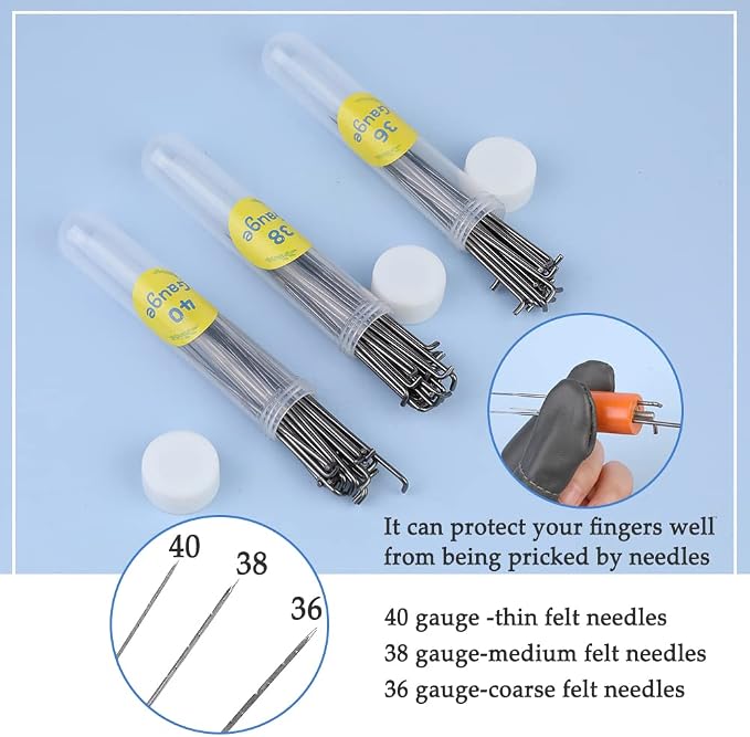 Jupean 128 Pcs Needle Felting Needles Needle Felting Tool 3 Size Felting Kit - Image 6
