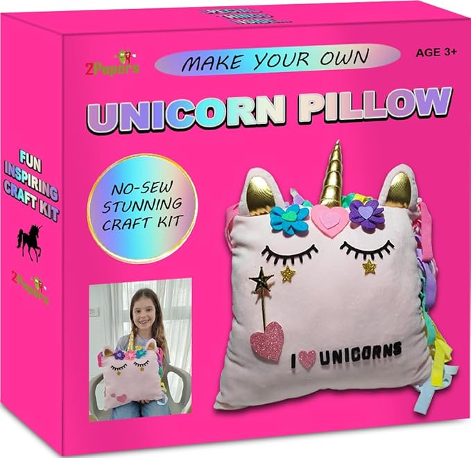 Make Your Own Unicorn Pillow Kit Arts and Crafts by 2Pepers