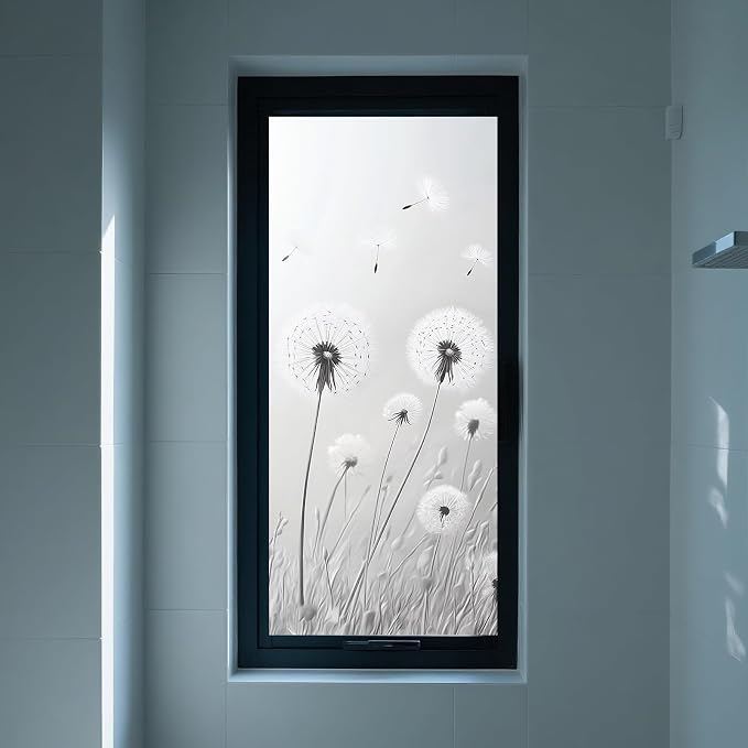 IVN Privacy Window Film Stained Glass Window Cling Dandelion Decorative Static - Image 6
