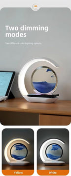 LED Table Lamp with Wireless Charging, Crescent Moon Design - Image 7