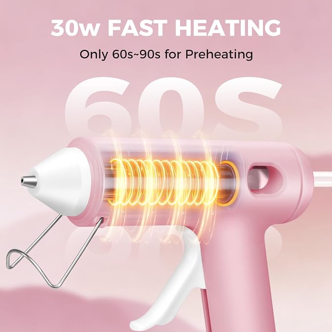 Mini Hot Glue Gun Set with 30 Glue Sticks, Fast Preheating Hot Melt - Image 2