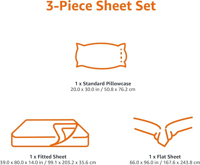 Amazon Basics Ultra-Soft Breathable Wrinkle-Free Microfiber 3-Piece Bed Sheet - Image 6