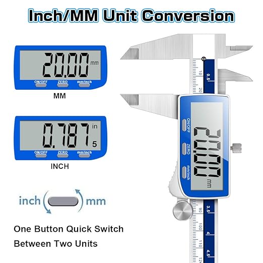 Qfun Digital Caliper, 0-6inch Caliper Measuring Tool Extreme Accuracy IP54 - Image 4