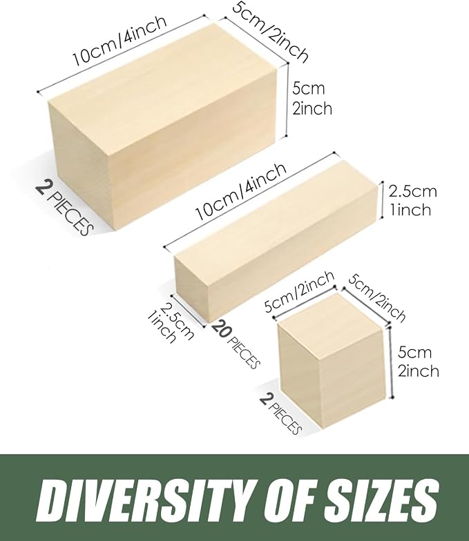Basswood Carving Blocks 24PCS: Whittling Wood Blocks Wood Carving Kit - Image 3