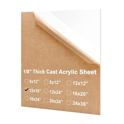 KINLINK 12x16 Plexiglass Sheets 1/8 inch Thick - 3mm White Cast Acrylic Sheet by KINLINK