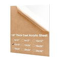 KINLINK 12x16 Plexiglass Sheets 1/8 inch Thick - 3mm White Cast Acrylic Sheet by KINLINK