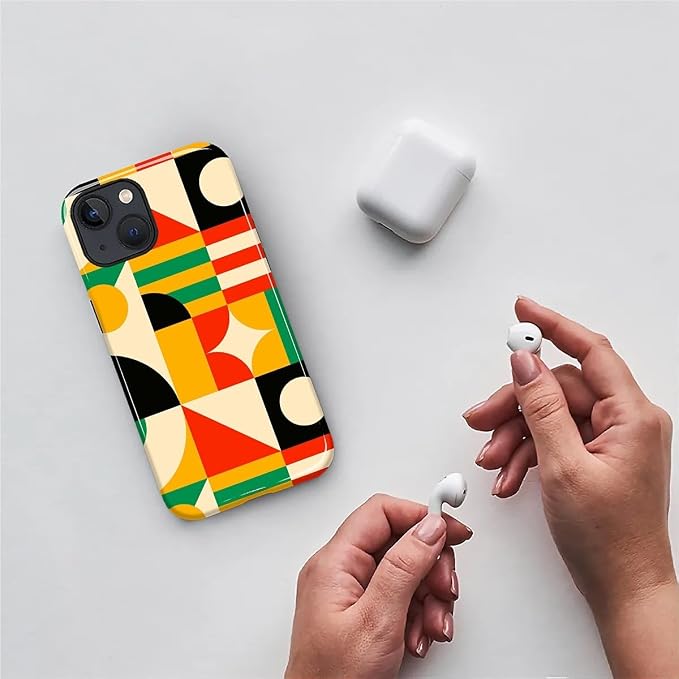 ZHEGAILIAN Case for iPhone 13 14, Geometric Colors Durable Shockproof Silicone - Image 3
