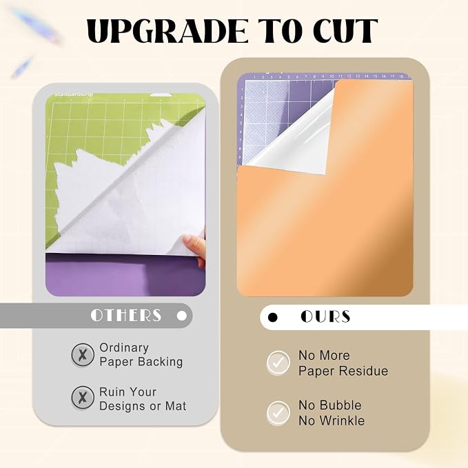 Tintnut Holographic Permanent Vinyl 8 Pcs 12x12in Orange Adhesive Vinyl | Solid - Image 4