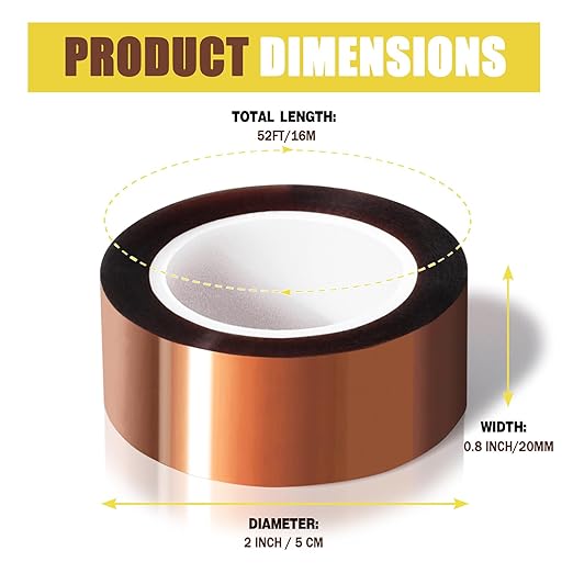 MEBMIK 12 Rolls 20mm x16m Heat Tape High Temperature Heat Resistant Tape Heat - Image 2