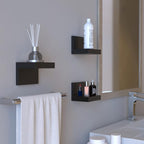 RICHER HOUSE 7-Set Small Floating Wall Shelf, No Drill Bathroom Shelf Black | - Image 6
