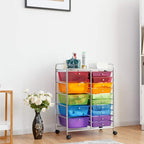 Giantex 15 Drawer Rolling Storage Cart Tools Scrapbook Paper Office School - Image 9