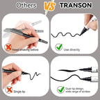 TRANSON 4 Black and 4 White Paint Markers Brush and Fine Dual-tip Acrylic Paint - Image 5