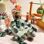 DUQGUHO Moss Agate Crystals Bulk Natural Irregular Polished Stones Tumbled - Image 3