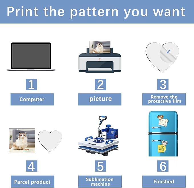 80PCS Sublimation Magnet Blanks Hearts Bulk Produnts 40 Pcs Sublimation Blanks - Image 5