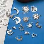 WOCRAFT 120pcs Antique Silver Sun Moon Star Charms - Image 3
