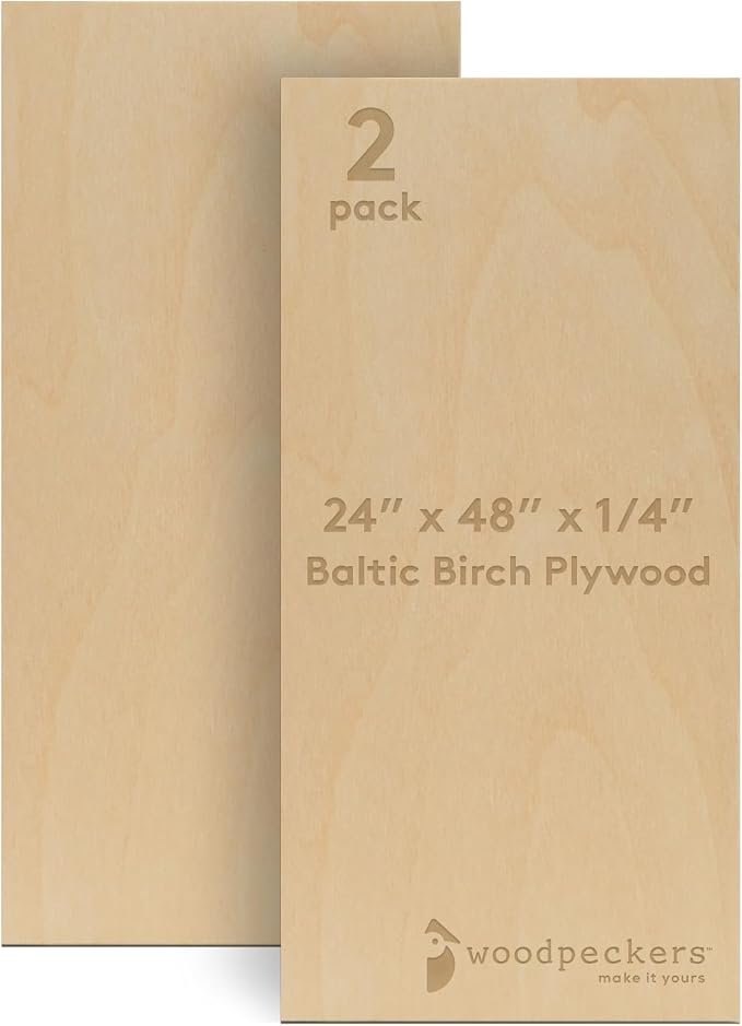 Baltic Birch Plywood 24 x 48 x 1/4 Inch - 6 mm Craft Wood by Woodpeckers