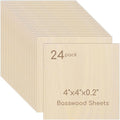 24 Pack Plywood Sheets, Unfinished Wood Boards Blanks by Hosifiy