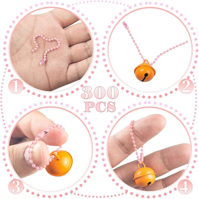 300Pcs Stainless Steel Ball Chain Set, 2.4mm Bead Chains 10 Colors 3.9 Inch - Image 3