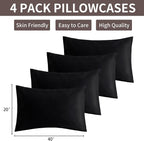 MINIPANDA Black King Size Pillow Cases Set of 4 - Image 3