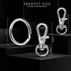 LEOBRO 100PCS Keychain Clip and Key Ring, Lobster Claw Clasps, Key Chain Rings - Image 3