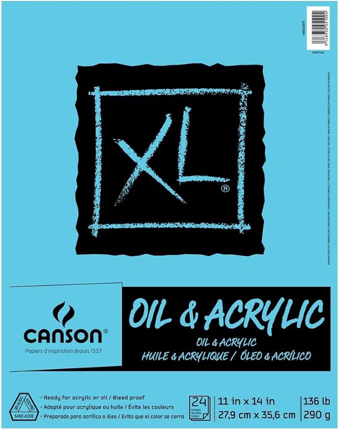 Canson XL Series Oil & Acrylic Paper Pad, 24 Sheets/Pad, 12 Pads | Canvas-Like - Image 2