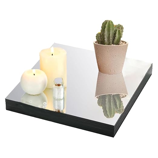 2 Pcs 8 x8 Inch Acrylic Mirror Sheet, 1/8 Inch Thick Opaque Glossy Mirror - Image 3