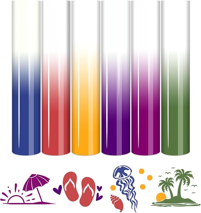 HTVSTD Color Changing Heat Transfer Vinyl 6Sheets 12×10in Iron on Vinyl | by CraftingEveryday
