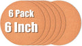6-Pack 6" Cork Coasters, Round Cork & Plastic Plant Saucers by TORASO