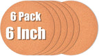 6-Pack 6" Cork Coasters, Round Cork & Plastic Plant Saucers by TORASO