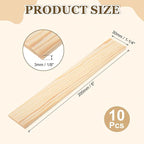 MECCANIXITY 10Pcs Wood Strips Slats, 1/8" x 1‑1/4" x 8" Thin Wood Sticks Flat - Image 2