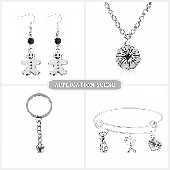 DanLingJewelry 100Pcs 10 Styles Baking Charms Cupcake Bakery Coffee Egg Beater - Image 6