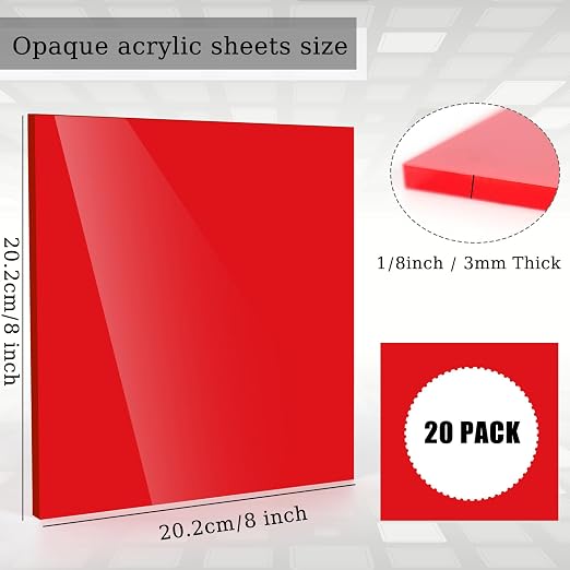 Adrattnay Acrylic Sheets 1/8" Thick, Opaque Colored Acrylic Panels - Image 2