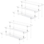 3 Tier Acrylic Display Risers, Large Perfume Organizer Stand | Clear Cupcake by Dooiclear