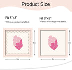 8x8 Picture Frame with Wavy Mat, Wooden Real Glass 8 x 8 Photo Frame - Image 2