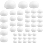 Craft Half Foam Balls 45 Pack 6 Sizes White Polystyrene Half Round Balls Smooth by Crafjie