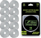 HEADLEY TOOLS 28mm Rotary Cutter Blades 10 Pack Fits Olfa, Replacement Rotary by HeadleyTools